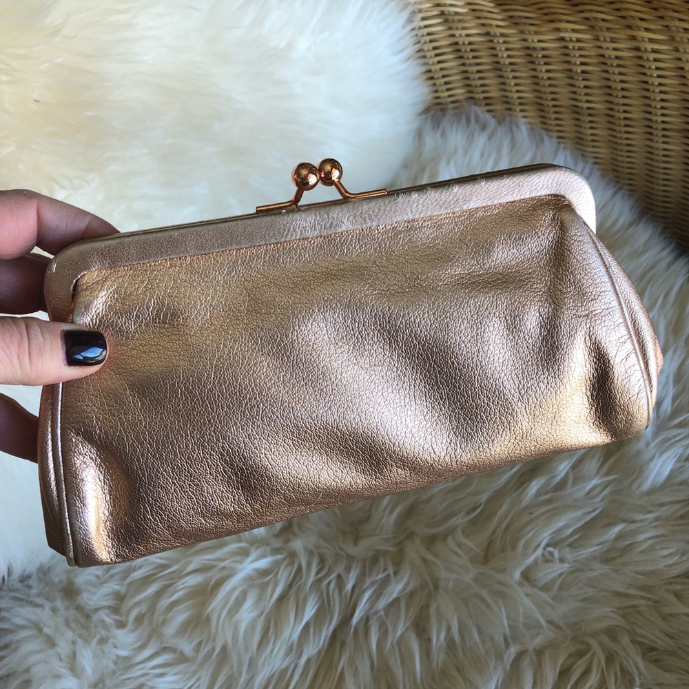 Rose Gold Metallic Clutch by Sigerson Morrison